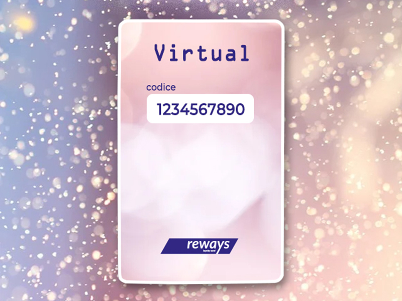 Reways carta fedeltà Virtuale - Da oggi è possibile offrire ai tuoi clienti la nuova carta Virtuale. La nuova carta fedeltà virtuale Reways è composta da un codice.