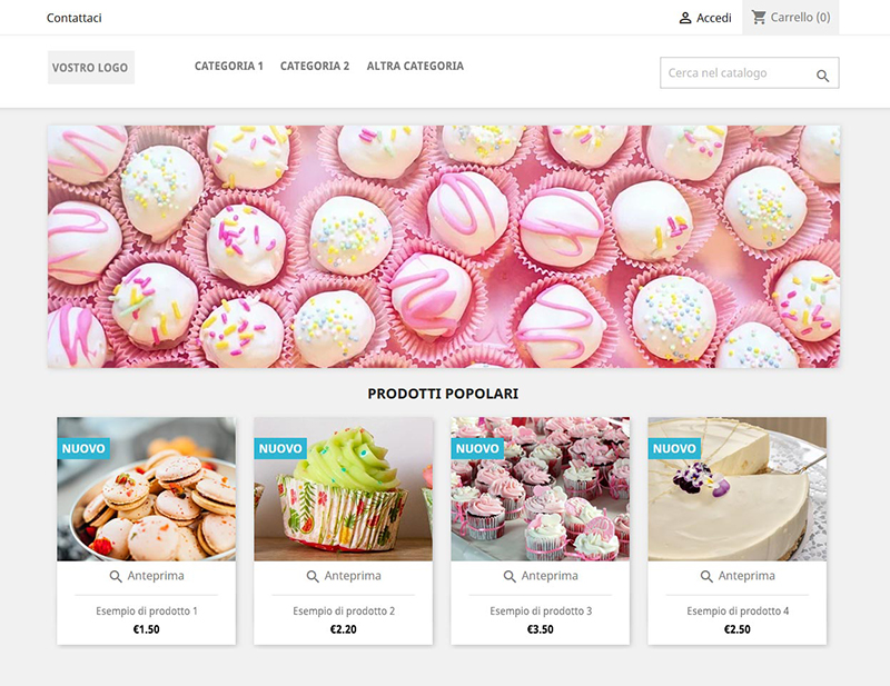 Aprire un E-commerce pasticceria - Permetti ai tuoi clienti di ordinare torte o pasticcini direttamente on-line grazie alla nostra soluzione e-commerce HP3.