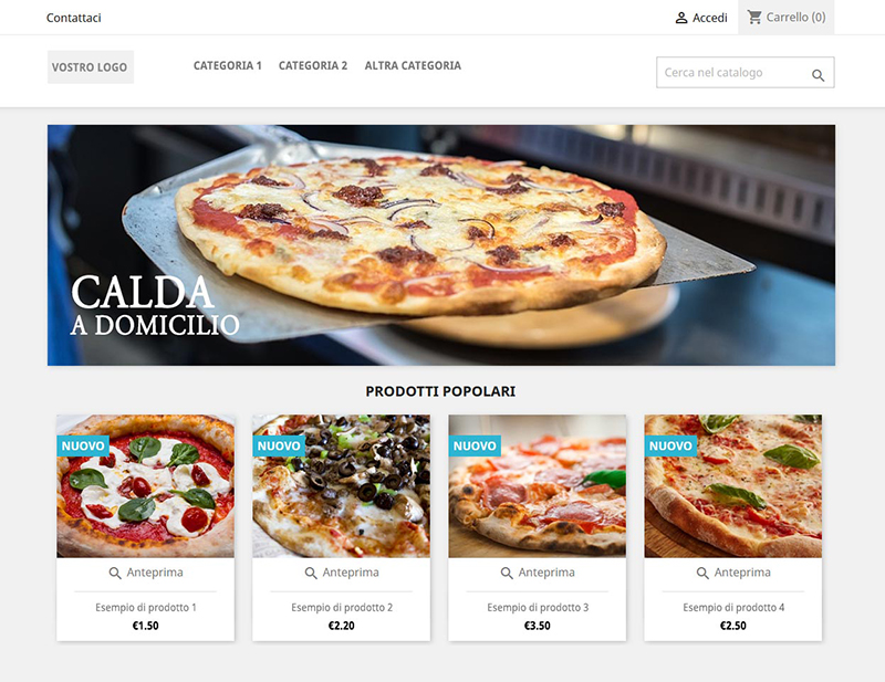 Aprire un E-commerce Pizzeria - Con la nostra soluzione e-commerce per pizzerie HP3 hai un professionista al tuo servizio per creare il tuo e-commerce. 