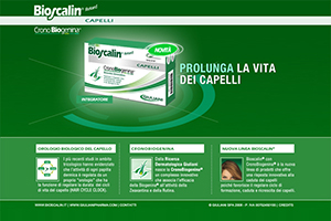 Bioscalin progetto grafico web Bioscalin retard Capelli con Cronobiogenina